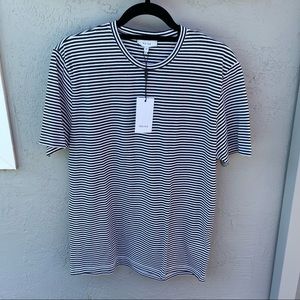 Reiss Black and White Striped Short Sleeve Tee